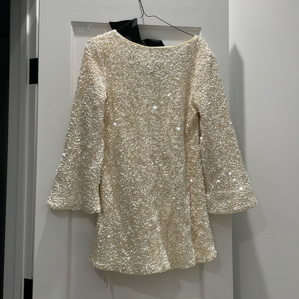 White sequin mini dress